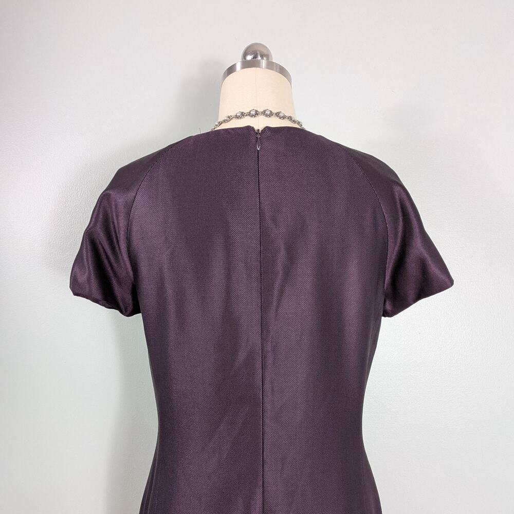 Lafayette Suit 8 Purple Blazer Jacket Midi Dress Wool Silk Work Career Classic - Picture 5 of 15